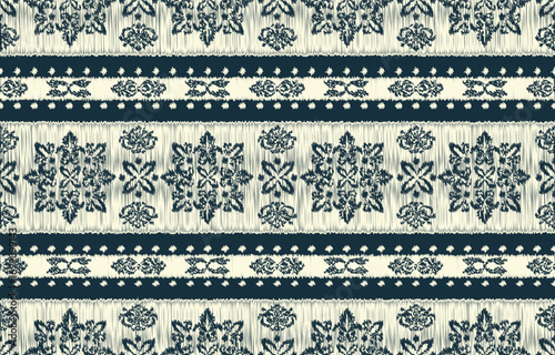 Geometrics Ikat ethnic design.colorful Ikat 
 seamless pattern in tribal, folk embroidery abstract wave art. ornament print. Ikat Design for wallpaper,carpet, clothing, fashion, fabric.