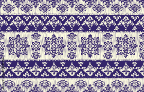 Geometrics Ikat ethnic design.colorful Ikat 
 seamless pattern in tribal, folk embroidery abstract wave art. ornament print. Ikat Design for wallpaper,carpet, clothing, fashion, fabric.