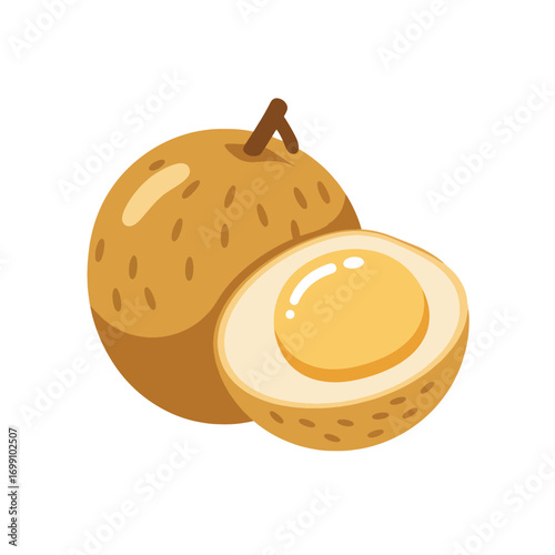 Cartoon drawing of a tea egg and a whole egg