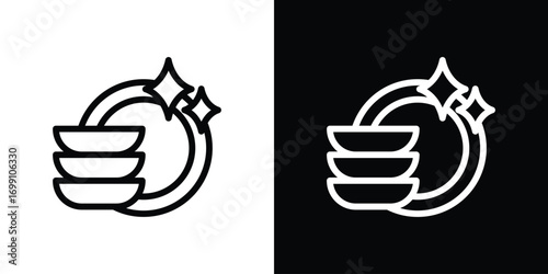 Washing dishes icon design elements. icons for app or web