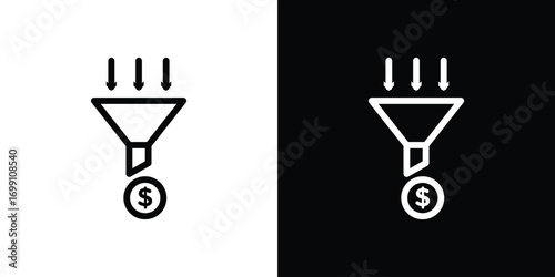 Sales funnel icon design elements. icons for app or web