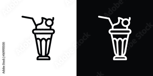 Milkshake icon design elements. icons for app or web