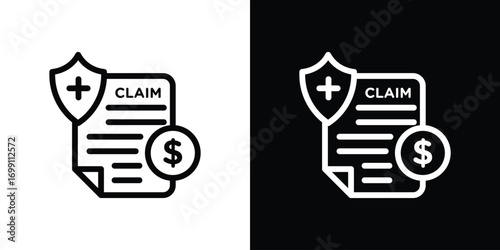 Insurance Claim icon design elements. icons for app or web