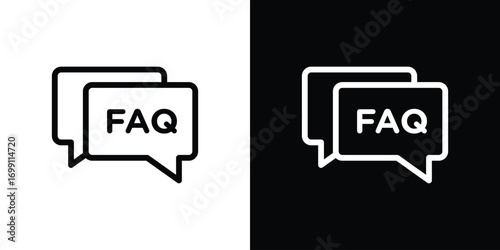 FAQs icon design elements. icons for app or web