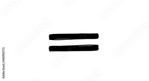Minimalist Equals Symbol Illustration: Hand-Drawn Black Lines on White