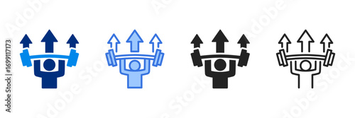 Strength Icon Set Multiple Style Vector Illustration 