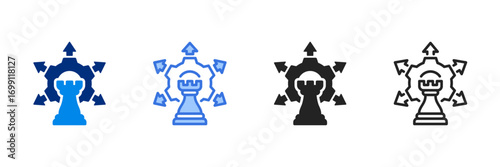 Strategy Icon Set Multiple Style Vector Illustration 