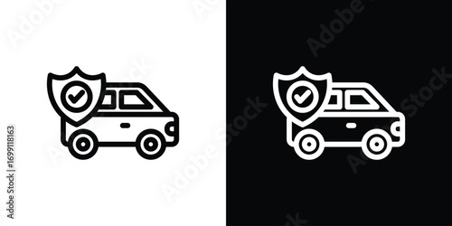Auto insurance icon design elements. icons for app or web