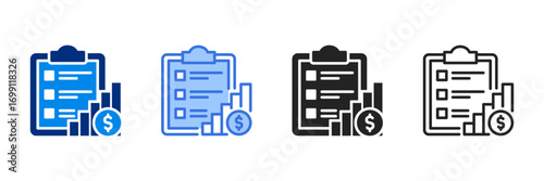 Business Plan Icon Set Multiple Style Vector Illustration 