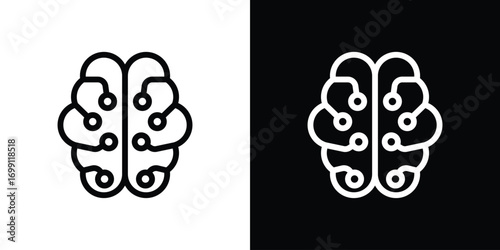 AI brain icon design elements. icons for app or web