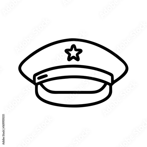 Army Officer Cap Headgear Icon for Web and Graphic Design