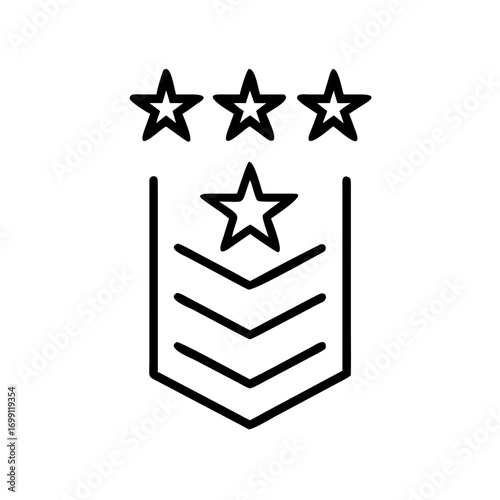 Army Stars Ranking Insignia Icon for Web and Graphic Design