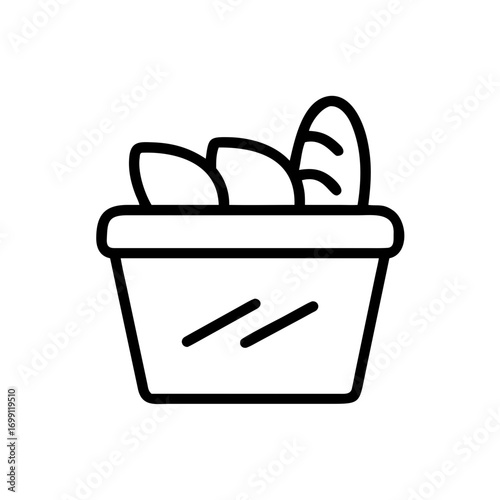 Bakery Bread Basket Icon for Web and Graphic Design
