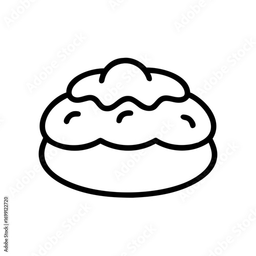 Cream Puff Pastry Dessert Icon for Web and Graphic Design