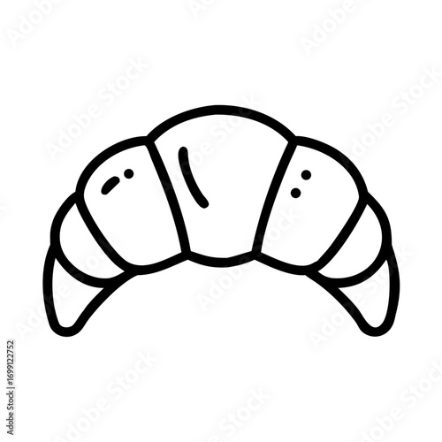 Croissant Pastry Bread Roll Icon for Web and Graphic Design
