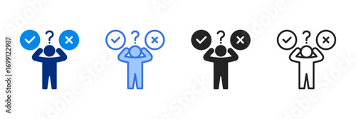 Decision Making Icon Set Multiple Style Vector Illustration 