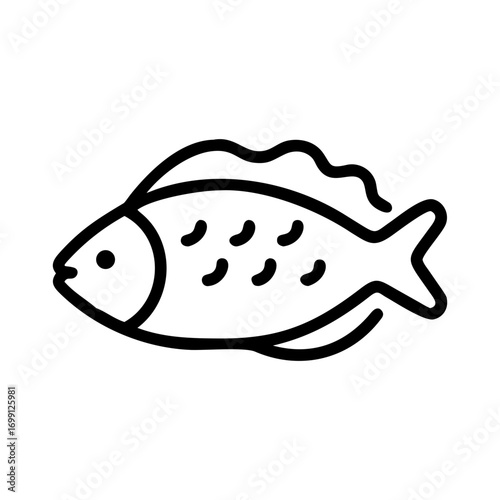 Fried Fish Fillet Seafood Icon for Web and Graphic Design
