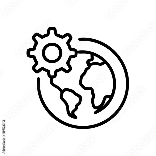 Global Business Strategy Development Icon for Web and Graphic Design