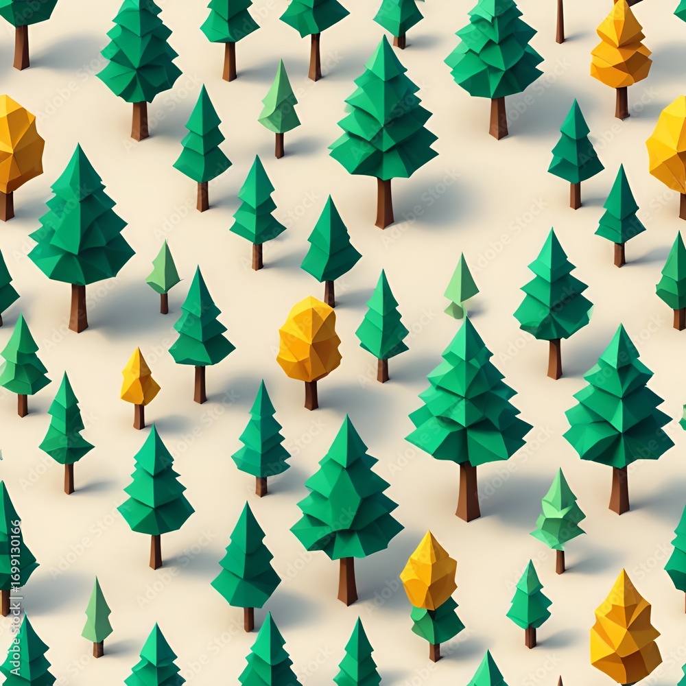 Fototapeta premium trees seamless pattern, Generate AI
