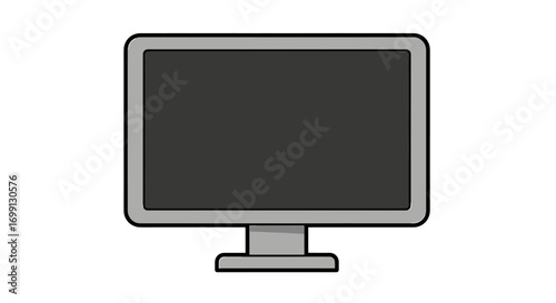 Isolated computer monitor illustration on a plain white background with clarity.