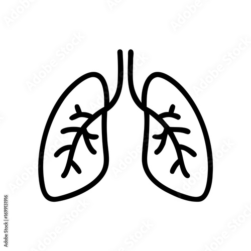 Human Lungs Respiratory Icon for Web and Graphic Design