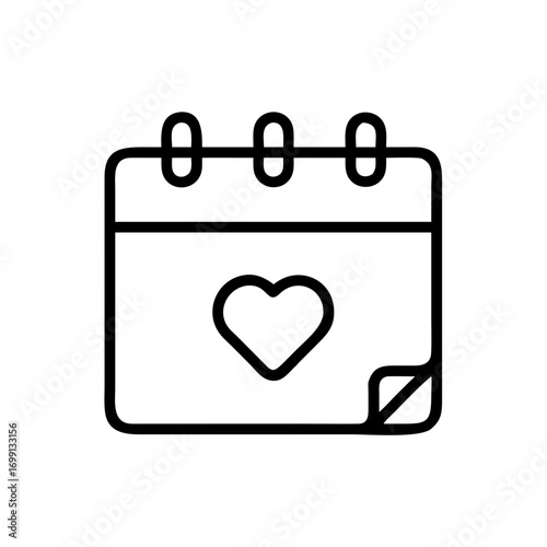 Marriage Wedding Planner Calendar Icon for Web and Graphic Design