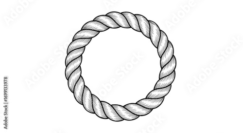 A circular frame created using a classic rope design.