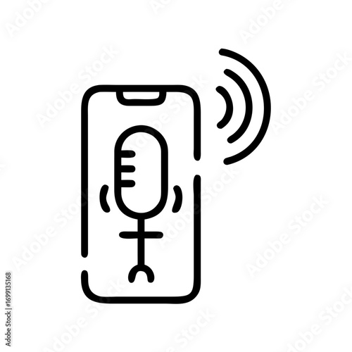 Podcast Streaming Service with Device Icon for Web and Graphic Design
