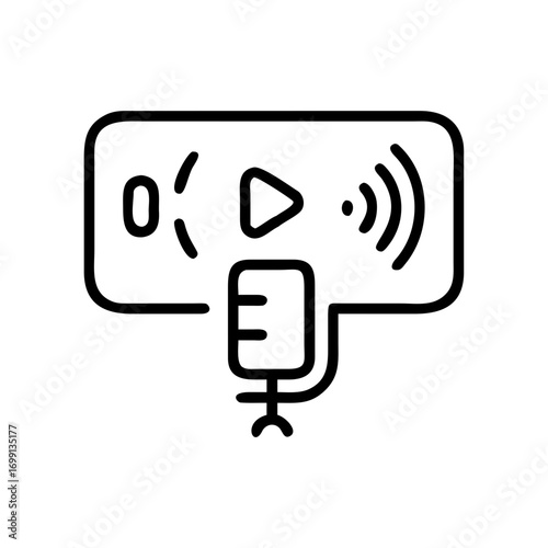 Podcast Streaming Service with Device Icon for Web and Graphic Design