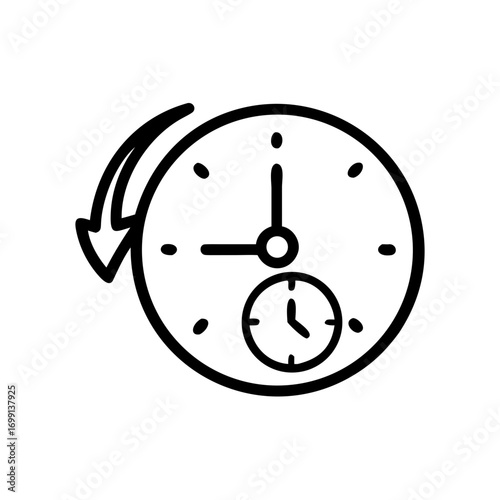 Skin Clock Aging Icon for Web and Graphic Design