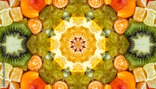 Vibrant fruit kaleidoscope