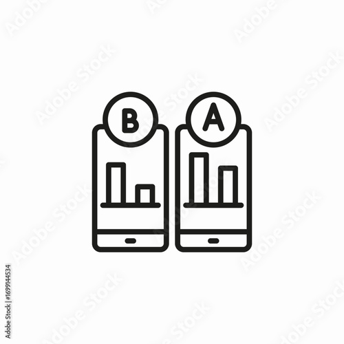ab testing results icon sign vector