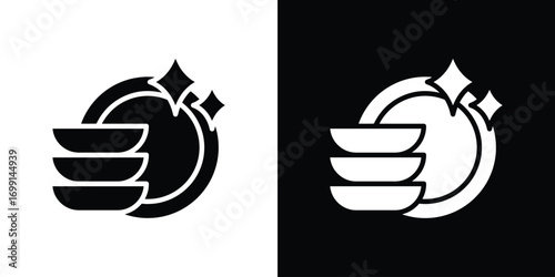 Washing dishes icon symbol infographics website design, logo, app, UI