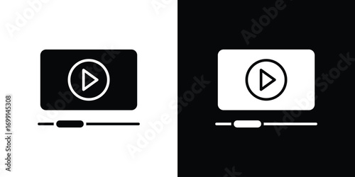 Video tutorial icon symbol infographics website design, logo, app, UI