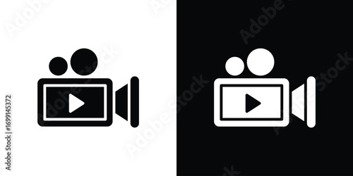 Video camera icon symbol infographics website design, logo, app, UI