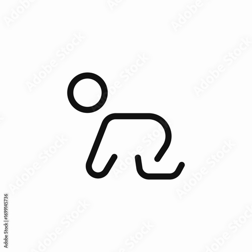 crawling baby icon sign vector