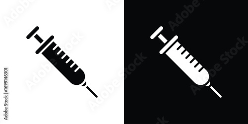 Syringe injection icon symbol infographics website design, logo, app, UI