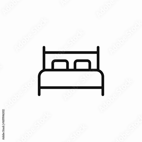 double bed icon icon sign vector