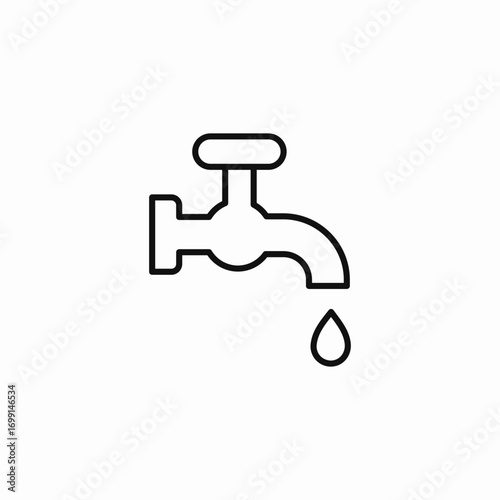 dripping faucet water icon sign vector