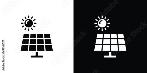Solar panel icon symbol infographics website design, logo, app, UI