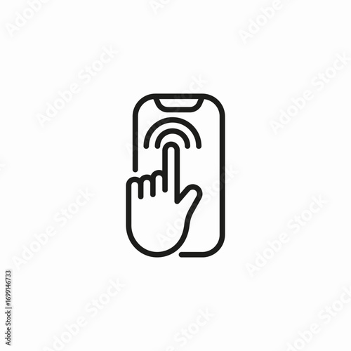 finger tap interaction icon sign vector