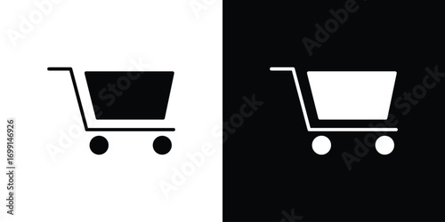 Shopping trolley icon symbol infographics website design, logo, app, UI