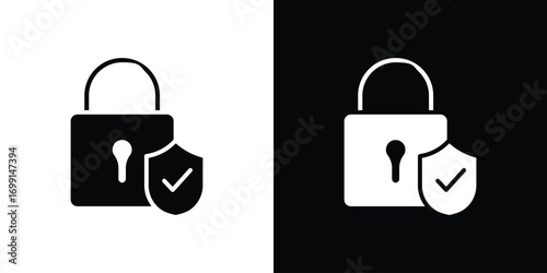 Security lock icon symbol infographics website design, logo, app, UI