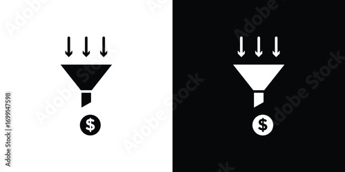 Sales funnel icon symbol infographics website design, logo, app, UI