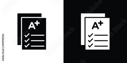 Report card icon symbol infographics website design, logo, app, UI