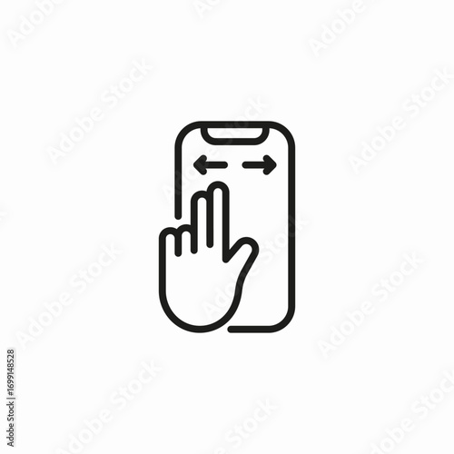 mobile zoom gesture icon sign vector