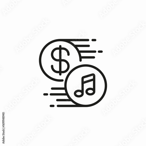 music financial transaction icon sign vector