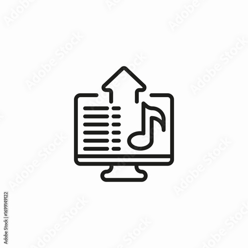 music upload service icon sign vector