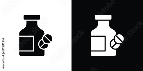 Pill bottle icon symbol infographics website design, logo, app, UI