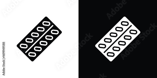 Pill blister pack icon symbol infographics website design, logo, app, UI